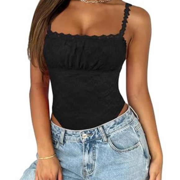 Black Cut-Out Ruched Sleeveless Bodysuit, Goint Out, New, L - Picture 1 of 3